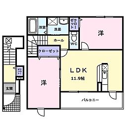 ブルーム・ガーデン 2LDKの間取図画像
