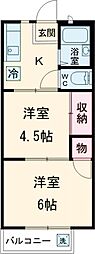 西武新宿線 西武柳沢駅 徒歩11分の賃貸アパート 2階2Kの間取り