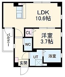 ロイヤルレジデンス高畑 4階1LDKの間取り