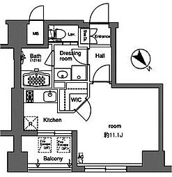 東急田園都市線 池尻大橋駅 徒歩2分の賃貸マンション 4階ワンルームの間取り