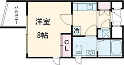 ラティエラ武蔵小山 5階1Kの間取り