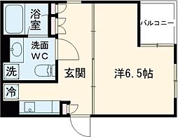 マンションソーキIII 3階1Kの間取り