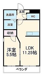 ＧＲＡＮＤ　ＡＲＴ（グランアート） 1階1LDKの間取り