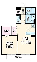 JR中央本線 神領駅 徒歩24分の賃貸アパート 1階1LDKの間取り