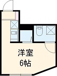 プラチナレジデンス白金台 ワンルームの間取図画像
