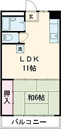 JR京浜東北・根岸線 赤羽駅 徒歩13分の賃貸マンション 2階1LDKの間取り