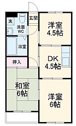 サンモールマンション 3階3Kの間取り