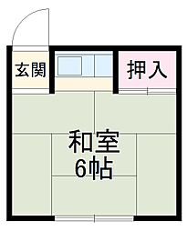 いづみ荘 2階ワンルームの間取り