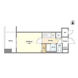 アクシーズタワー川口栄町I 4階1Kの間取り