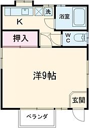 新田ＦＧ棟 1階1Kの間取り