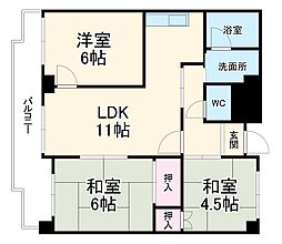 アメニティ21 5階3LDKの間取り