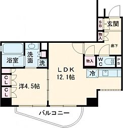JR山手線 五反田駅 徒歩3分の賃貸マンション 8階1LDKの間取り