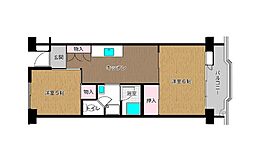埼玉高速鉄道 川口元郷駅 徒歩14分の賃貸マンション 4階2DKの間取り