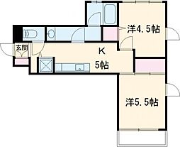 都営浅草線 馬込駅 徒歩5分の賃貸マンション 2階2DKの間取り