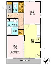 埼玉高速鉄道 川口元郷駅 徒歩14分の賃貸アパート 3階2DKの間取り