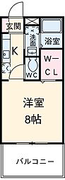 愛知環状鉄道 新豊田駅 徒歩19分の賃貸アパート 2階1Kの間取り