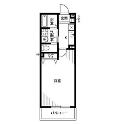 アムールそよ風 1Kの間取図画像