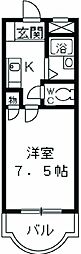 エトワール上条 3階1Kの間取り