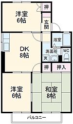シティパレスまつうら　Ａ 1階3DKの間取り