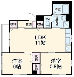 さくらマンション 2LDKの間取図画像