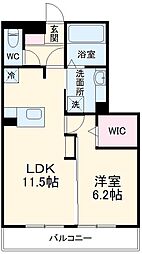JR中央本線 勝川駅 徒歩23分の賃貸アパート 3階1LDKの間取り
