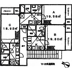 名古屋市営名港線 築地口駅 徒歩13分の賃貸アパート 2階1Kの間取り
