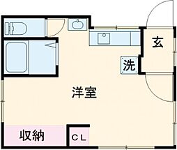ライブコア成増 2階ワンルームの間取り