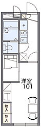 レオパレスレーブ 1Kの間取図画像