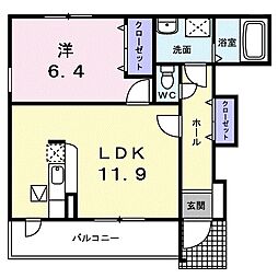 タイムズシーエス 1LDKの間取図画像