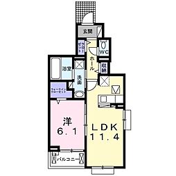 サン・トレイス 1LDKの間取図画像