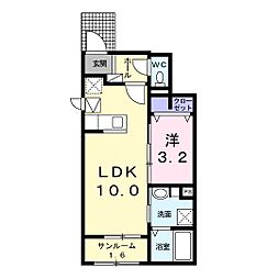 ボヌールリアン2 1LDKの間取図画像