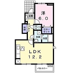ユニゾン5 1LDKの間取図画像