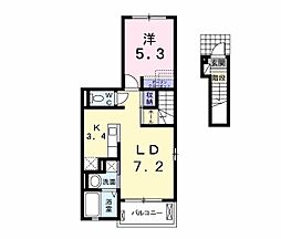 ベッレッツァレガーロ 1LDKの間取図画像