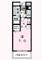 グロウステイト・E ワンルームの間取図画像