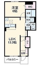 JR上越線 八木原駅 徒歩34分の賃貸アパート 1階1LDKの間取り