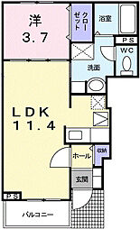 アソート 1LDKの間取図画像
