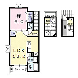モデッサ 3階1LDKの間取り