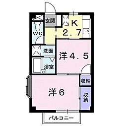 ファミール　III 1階2Kの間取り