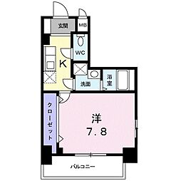 メルヴェーユ 1Kの間取図画像