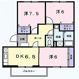 エストセゾン 2階3DKの間取り