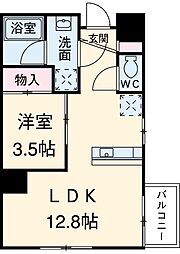コルディア横濱サウス 7階1LDKの間取り