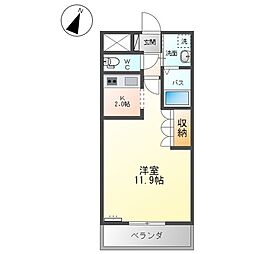 アランチーノ 2階1Kの間取り