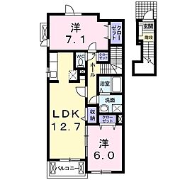 メゾンドジョリ 2LDKの間取図画像