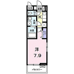 ブッシュ　クローバー　VII 2階1Kの間取り