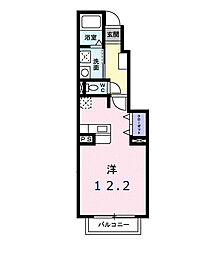 ネオ・チェリッシュI 1階ワンルームの間取り