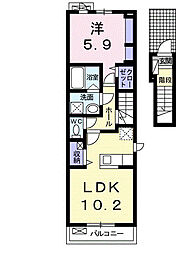 エスポワール 1LDKの間取図画像