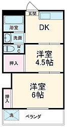 洋明ハイツ 3階2Kの間取り