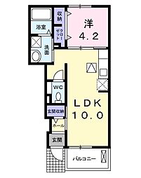 湘南新宿ライン高海 井野駅 3.7kmの賃貸アパート 1階1LDKの間取り