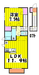 プラジール 1LDKの間取図画像