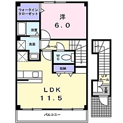メゾンアムール 1LDKの間取図画像